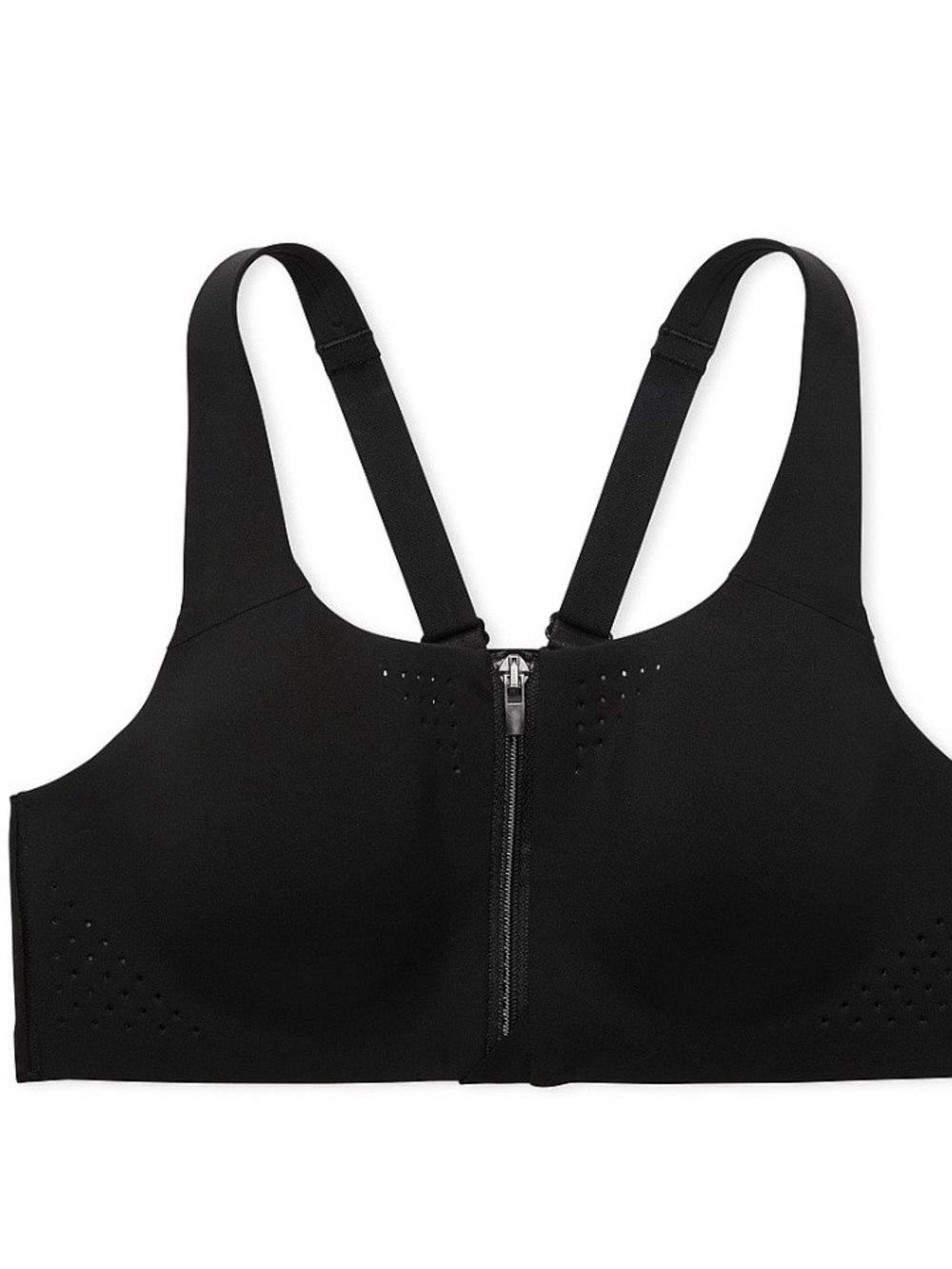 Victoria’s Secret VSX Featherweight Front Zip Sports Bra - 32DDD(F) - Black
